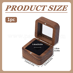 Boîtes magnétiques en bois de noyer noir pour badges&nbsp;CON-WH0095-239B-01
