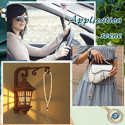 Подвесные украшения из акрила и сплава с имитацией жемчуга&nbsp;HJEW-MA00035