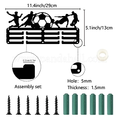 Espositore da parete con porta medaglie in ferro a tema sportivo&nbsp;ODIS-WH0055-148
