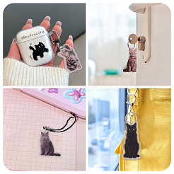 8шт 4 стиля акриловые подвески с принтом&nbsp;OACR-TA0004-14A