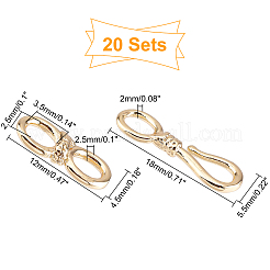 20 комплект латунных застежек с крючками и S-образными крючками&nbsp;KK-FH0003-02