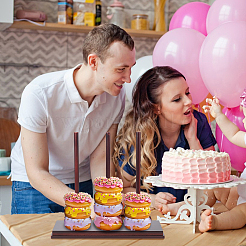 Деревянный держатель для пончиков&nbsp;AJEW-WH0472-12