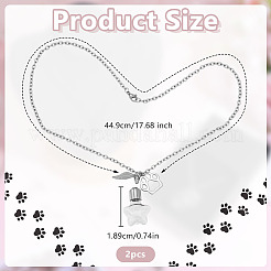 2 collar colgante de acero inoxidable 304&nbsp;NJEW-DR00038