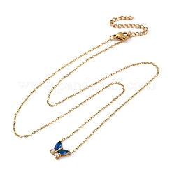 Colliers avec pendentif papillon en acier inoxydable 304 et zircone cubique&nbsp;LS-NJEW-Z057-05A-G