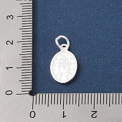 999 серебряный овал с подвесками в виде религиозной медали с кольцами&nbsp;STER-C006-01S