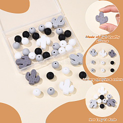 Кактус/круглые силиконовые бусины&nbsp;SIL-YW0001-50D