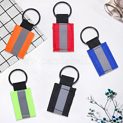 10 шт. 5-х цветные прямоугольные брелки из полиэстера с подвеской&nbsp;KEYC-CN0001-13