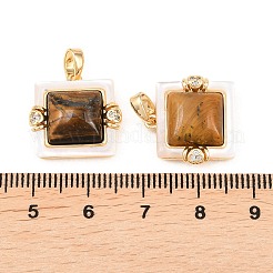 Подвески из натурального тигрового глаза и пресноводных ракушек&nbsp;KK-H538-24C-G