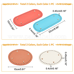 4 Stück 2 Stile oval & flach rund PU-Lederboden&nbsp;DIY-PH0003-55