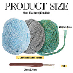 3 моток пряжи полиэстер 3 цветов&nbsp;DIY-MB0002-06B
