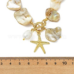 Sommerliche Strandkette mit Seesternanhänger aus einer Legierung&nbsp;NJEW-JN06335