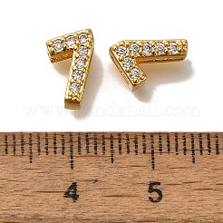 Breloques en laiton plaquées en forme de rack avec micro pavé de zircones cubiques transparentes&nbsp;KK-A231-13H