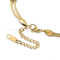 Collier double couche en acier inoxydable 304 avec chaînes satellites pour hommes et femmes&nbsp;NJEW-P271-05G