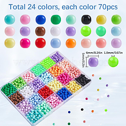 1680шт набор из 24-х цветных непрозрачных акриловых бусин&nbsp;MACR-SP0001-50A