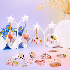 Наборы для самодельных сережек-подвесок из смолы с сухоцветами&nbsp;DIY-TA0010-83