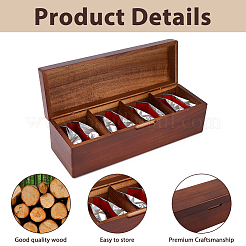 4 решетчатый деревянный ящик для хранения чайных пакетиков&nbsp;CON-WH0088-48A