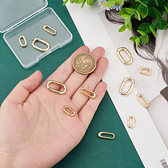 Настоящие 18-каратные позолоченные 12 шт. 3 стиля латунных пружинных затворных колец&nbsp;KK-PH0005-54