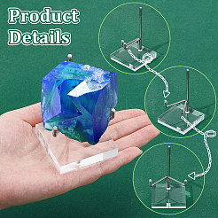 16 шт. железные мольберты для демонстрации кристаллов с квадратным основанием из прозрачного акрила&nbsp;ODIS-TW0001-03