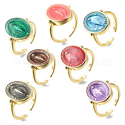 Латунные эмалевые регулируемые манжеты&nbsp;RJEW-G349-01G