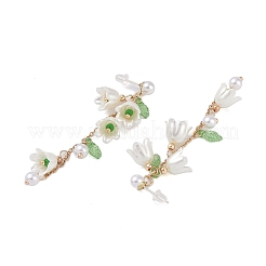 Orecchini pendenti con perle finte in plastica a forma di fiore&nbsp;PW23031771066