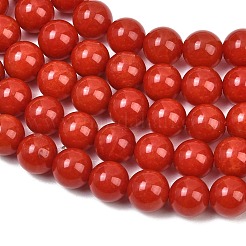Naturels teints en blanc perles de jade brins&nbsp;GG-CBAEB22-B01-10mm-06