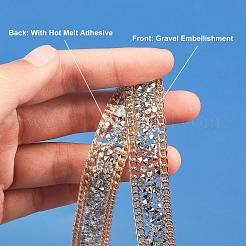 Chaîne en fer et chaîne à bonnets en strass à deux rangées ((adhésif thermofusible au dos)&nbsp;OCOR-WH0063-14