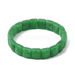 Braccialetti elastici con perline di giada bianca naturale tinta per unisex&nbsp;G-K303-02P-03