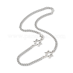 Цепочки-колье из нержавеющей стали 304 со звездой Давида&nbsp;NJEW-JN05658