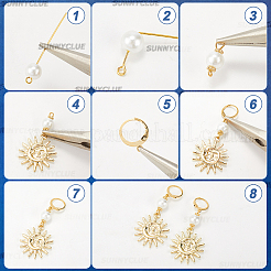 DIY Messing Stern Mond Sonne Leverback Ohrring Herstellungsset&nbsp;DIY-SC0025-86