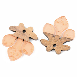 Подвески из прозрачной смолы и ореха&nbsp;RESI-S389-051B-B04