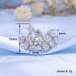 Латунные горный хрусталь палец кольца&nbsp;FS-WG6CCA3-01