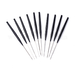 Aiguilles en crochet en crochet de fer, avec poignée en plastique, noir, 160x6mm, pin: 0.5 mm, 10 pcs /sachet 