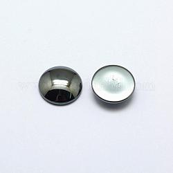 Cabochons en hématite synthétique sans magnétique, demi-rond / dôme, grises , gris foncé, 14x3.8mm