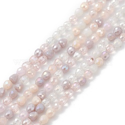 Brins de perles de verre de galvanoplastie de couleur dégradée, de couleur plaquée ab , facette, larme, rose brumeuse, 4.6x4mm, Trou: 1mm, Environ 99~101 pcs/chapelet, 18.19~18.5 pouce (46.2~47 cm)