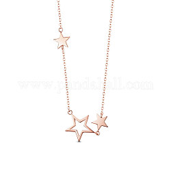 Ожерелье shegrace 925 из стерлингового серебра, со штампом s925, звезда, розовое золото , 15.75 дюйм (40 см)