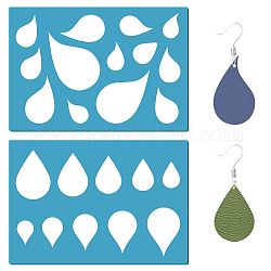 GORGECRAFT 2 Styles Jewelry Shape Template Reusable Earrings Making Plastic Teardrops Cutouts Cutting Stencil Lapidary Templates for Cabochons Tear Drop Bracelets Making Jewelry DIY Crafts 5”x3.5”