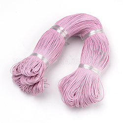 Cordon en coton ciré, perle rose, 1mm, à propos de 360yard / bundle (330m / bundle)