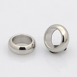 Intercalaires perles en 304 acier inoxydable d'anneau, couleur inoxydable, 7x2mm, Trou: 5mm