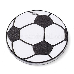 Gedruckt Acryl Anhänger, Fußball, Schwarz, 35x2.5 mm, Bohrung: 1.8 mm