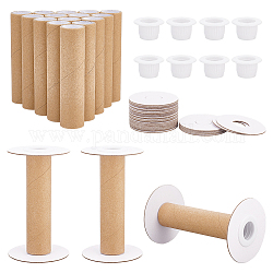 Ph pandahall 16 juego de carretes de hilo de papel vacíos, Bobinas para tejer alambre, carretes de costura de papel, soporte de cinta de hilo desmontable para hilo, cordón bordado, costura, manualidades, 99 mm / 3.9