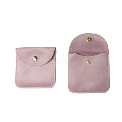 Bolsa de terciopelo joyas, Para la pulsera, collar, pendientes de almacenamiento, cuadrado, rosa, 8x8 cm