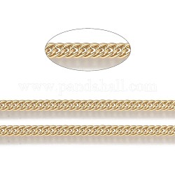 Revestimiento iónico (ip) 304 cadenas de trigo de acero inoxidable, sin soldar, con carrete, dorado, 5.5x3.5x0.5mm, aproximadamente 65.61 pie (20 m) / rollo