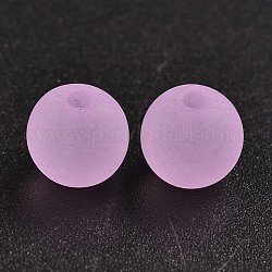 Perles de boule en acrylique transparente, style mat, ronde, Prune, 8mm, Trou: 2mm, environ 1892 pcs/500 g