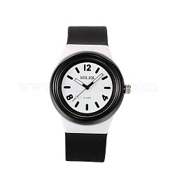 Children's 304 Stainless Steel Silicone Quartz Wrist Watches, Black, 230x25mm, Watch Head: 48x43x13mm