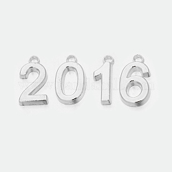 2016 temáticos colgantes de aleación, Sin cadmio y níque y plomo, color plateado, 18x6~10x2mm, agujero: 2 mm