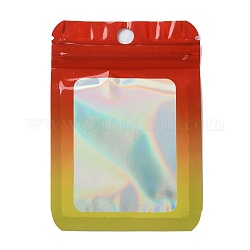 Sacs rectangulaires à fermeture éclair en PVC laser, sacs d'emballage refermables, sac auto-scellant, rouge, 9.9x6.8x0.15 cm, épaisseur unilatérale : 2.5 mil (0.065 mm)