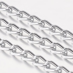 Catene alluminio  catene curb, senza saldatura, ossidato in argento, link: 4x5.2 mm