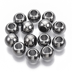 Ccb Kunststoff-Perlen, Großloch perlen, Rondell, Metallgrau, 11x9 mm, Bohrung: 5.5 mm, ca. 770 Stk. / 500 g