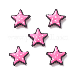 Abalorios de resina opaca, estrella de lunares, rosa, 18.5x19.5x5.2mm, agujero: 1.6 mm