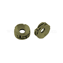 Rotonda e piatta distanziali in lega stile tibetano perline,  cadmio& piombo libero, bronzo antico, 7.5x3mm, Foro: 2 mm, circa 2170pcs/1000g